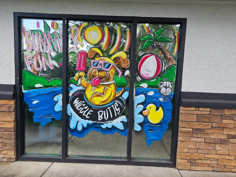 Custom Dog Summer Window Art